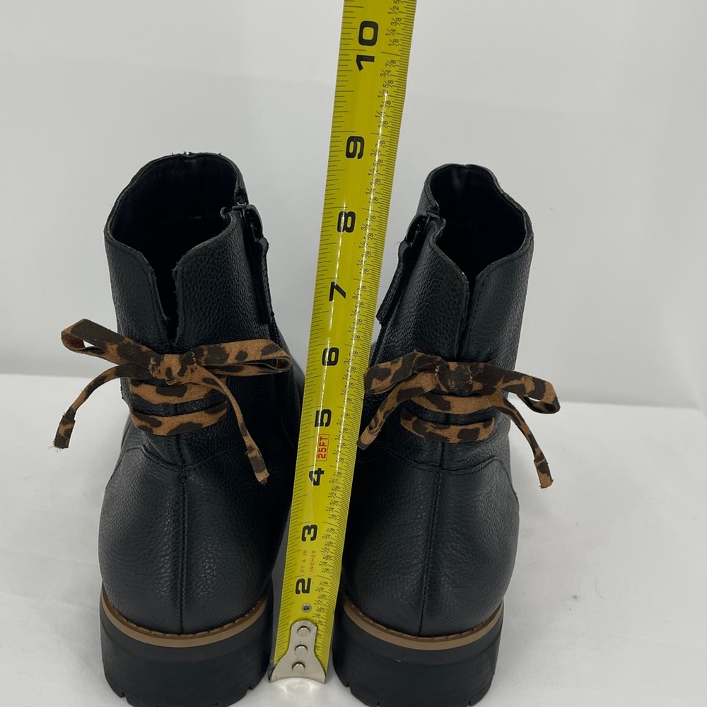 VIOLET & RED JORDYN Black Leather Ankle Boots WOMENS SIZE 11M SIDE ZIPPER - Picture 5 of 12